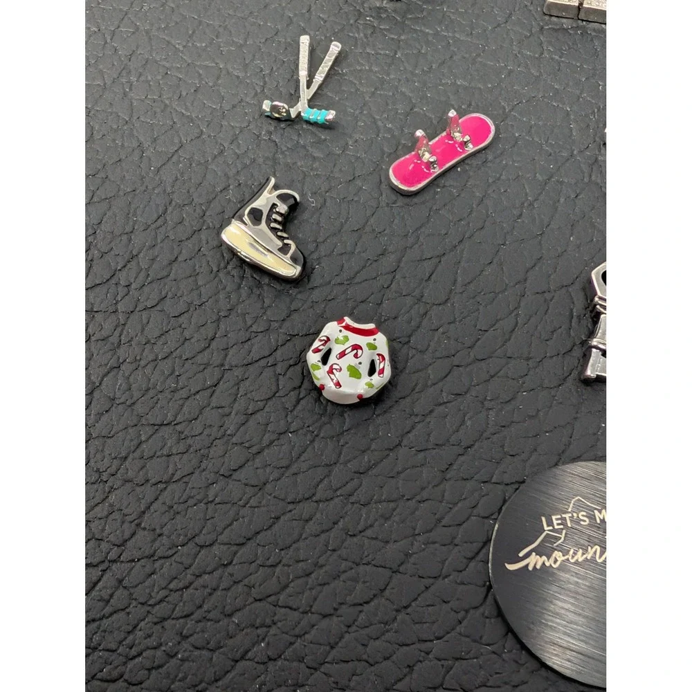 Origami Owl Floating Locket Necklace Set Silver Tone Charms Chicago Cubs Faith